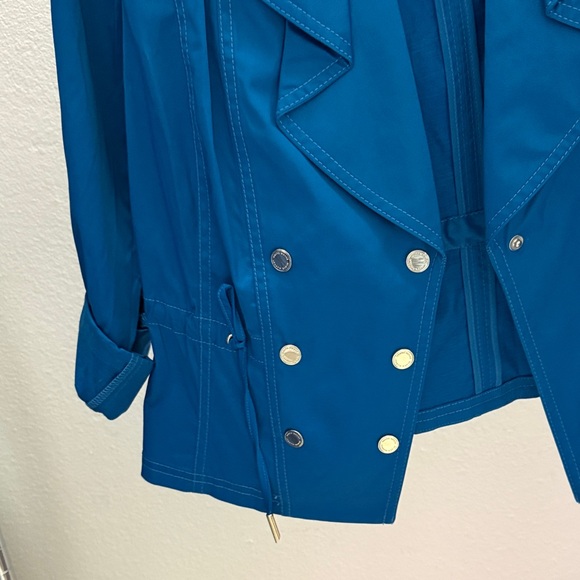 White House Black Market Vibrant Blue Trench Coat - Picture 6 of 6